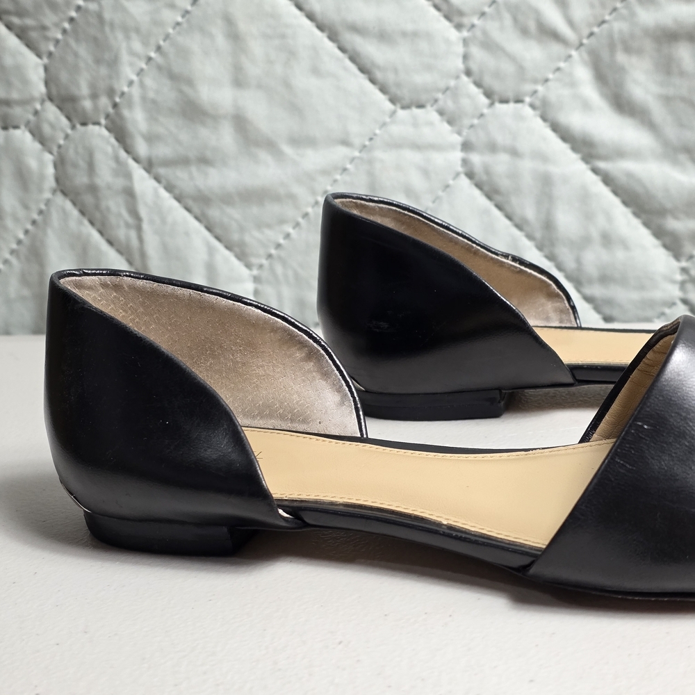 Michael Kors Julieta Flat Black leather pointed flats Silver tone
SIZE 9M - Picture 7 of 7